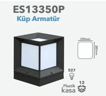 Doğaled E27 Küp Bahçe Armatürü